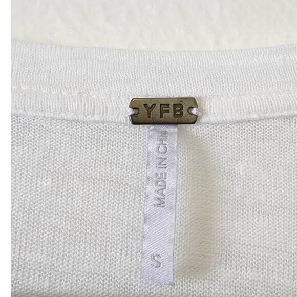 Young Fabulous & Broke YFB Linen Tiered Ruffle White Tank Small - Picture 4 of 6